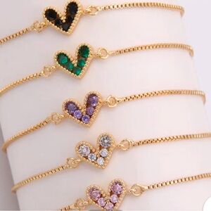 Stainless Steel - Gold Plated Heart Bracelet - sold separately